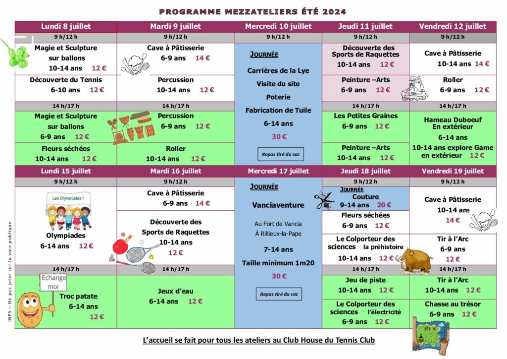 Mezzateliers été 2024