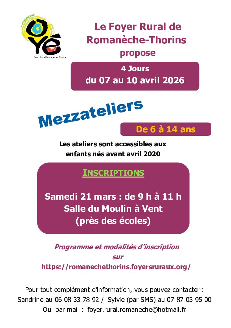 Mezzateliers Avril 2026
